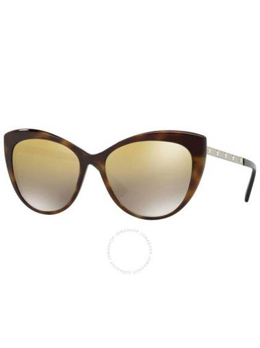 Versace Brown Mirror Gold Gradient Cat Eye Ladies Sunglasses VE4348 52697I 57 - VERSACE - BALAAN 1