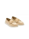 Triangle Logo Suede Leather Loafers Beige - PRADA - BALAAN 2