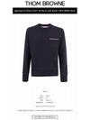 Men's Three-Stripe Tab Pocket Loopback Crew Neck Sweatshirt Navy - THOM BROWNE - BALAAN 3