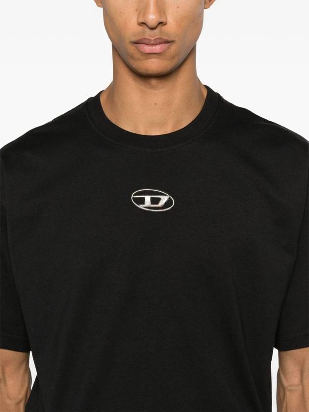 Logo Plaque Short Sleeve T-Shirt Black - DIESEL - BALAAN 6