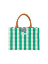 Gingham Check Middle Tote Bag Green - PEOPLE OF THE WORLD - BALAAN 4