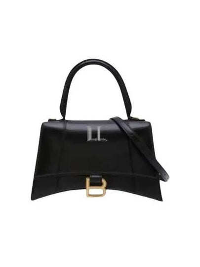 Hourglass Small Tote Bag in Shiny Box Calfskin Black - BALENCIAGA - BALAAN 2