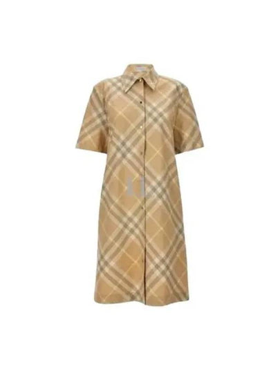 Check Cotton Midi Dress Beige - BURBERRY - BALAAN 2