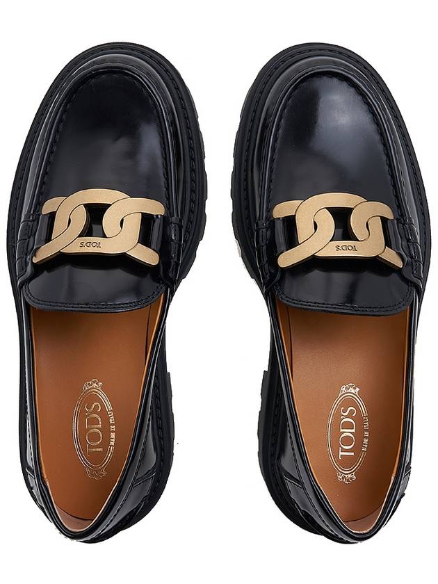 Women's Kate Metal Chain Leather Loafers Black - TOD'S - BALAAN 7