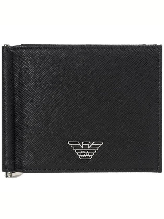 Leather Compact Card Wallet Black - EMPORIO ARMANI - BALAAN 2