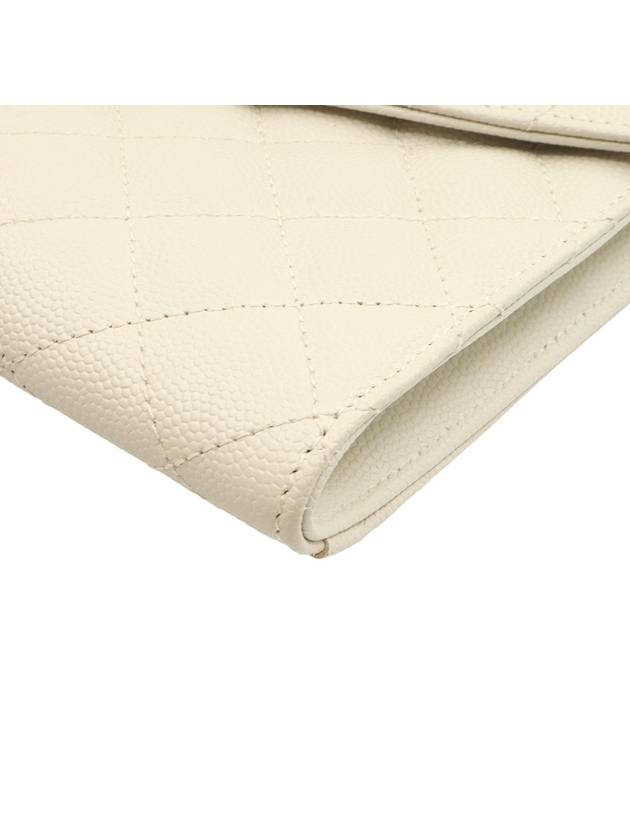 Blanc Vintage White Grande Poudre Embossed Gold Monogram Envelope Strap Clutch - SAINT LAURENT - BALAAN 7