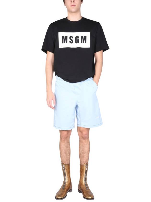 Box Logo Short Sleeve T-Shirt Black - MSGM - BALAAN 7