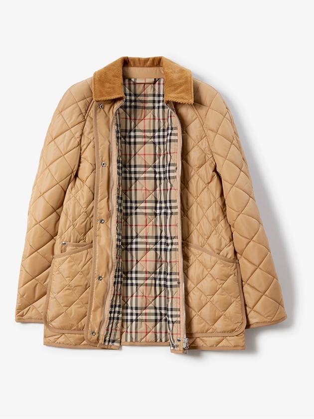 Diamond Quilted Nylon Jacket Beige - BURBERRY - BALAAN 3