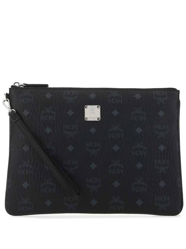 Logo Pattern Clutch Bag Black - MCM - BALAAN 2