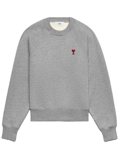 Small Heart Logo Sweatshirt Grey - AMI - BALAAN 2