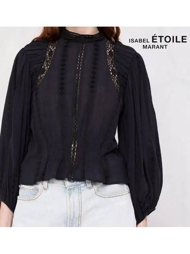 Women's Jessie Puff Sleeve Blouse Black - ISABEL MARANT ETOILE - BALAAN.