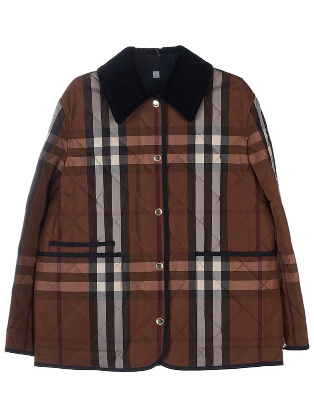 Women's Check Diamond Quilted Jacket Brown - BURBERRY - BALAAN 2