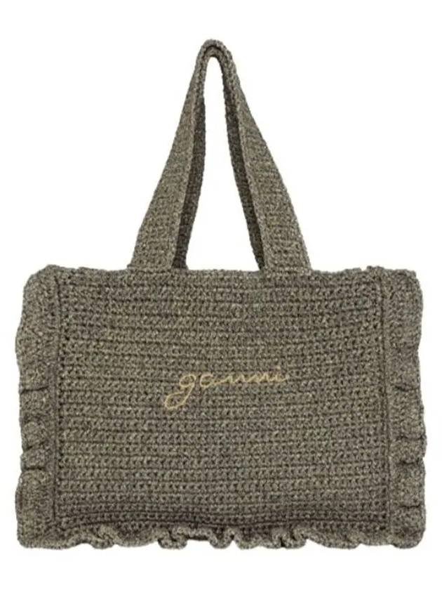 Crochet Frill Tote Bag Black - GANNI - BALAAN 2