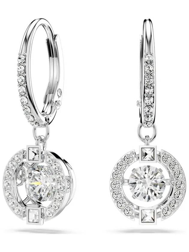 Una Drop Crystal Pierced Earrings Silver - SWAROVSKI - BALAAN 3