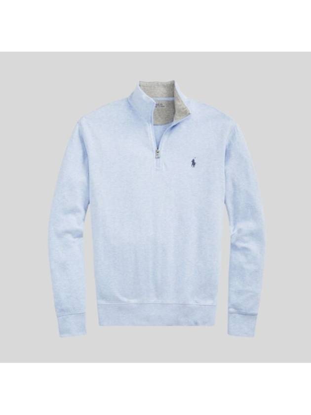 Pony Logo Half Zip Up Sweatshirt Light Blue - POLO RALPH LAUREN - BALAAN 2