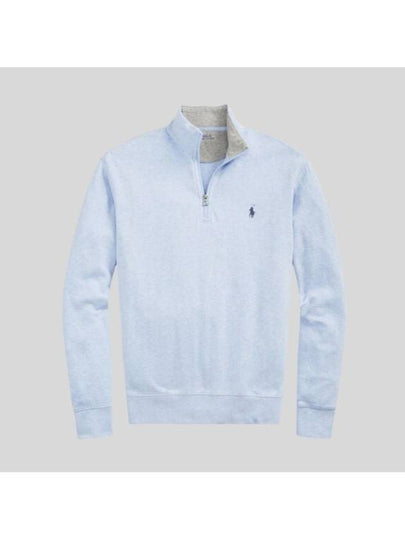 Pony Logo Half Zip Up Sweatshirt Light Blue - POLO RALPH LAUREN - BALAAN 2