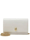 Gold Plated Skull Crocodile Leather Mini Shoulder Bag White - ALEXANDER MCQUEEN - BALAAN 2