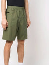 Men's Tela Waffen Patch Shorts Olive Khaki - STONE ISLAND - BALAAN 4