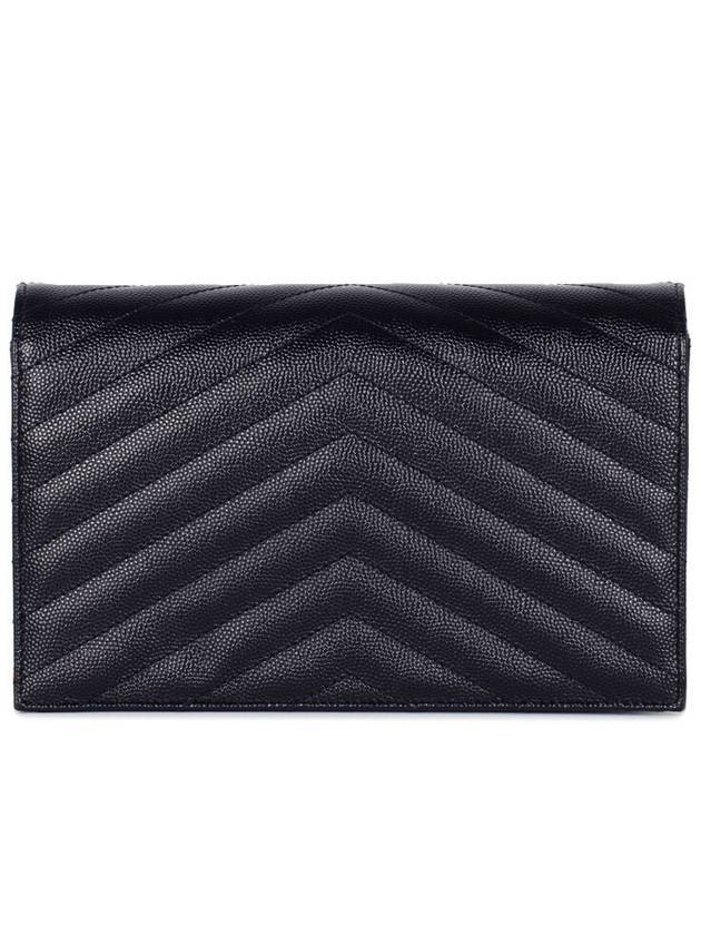 Cassandre Matelasse Envelope Chain Cross Bag In Grain De Poudre Embossed Leather Black - SAINT LAURENT - BALAAN 5