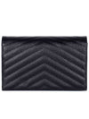 Cassandre Matelasse Envelope Chain Cross Bag In Grain De Poudre Embossed Leather Black - SAINT LAURENT - BALAAN 5