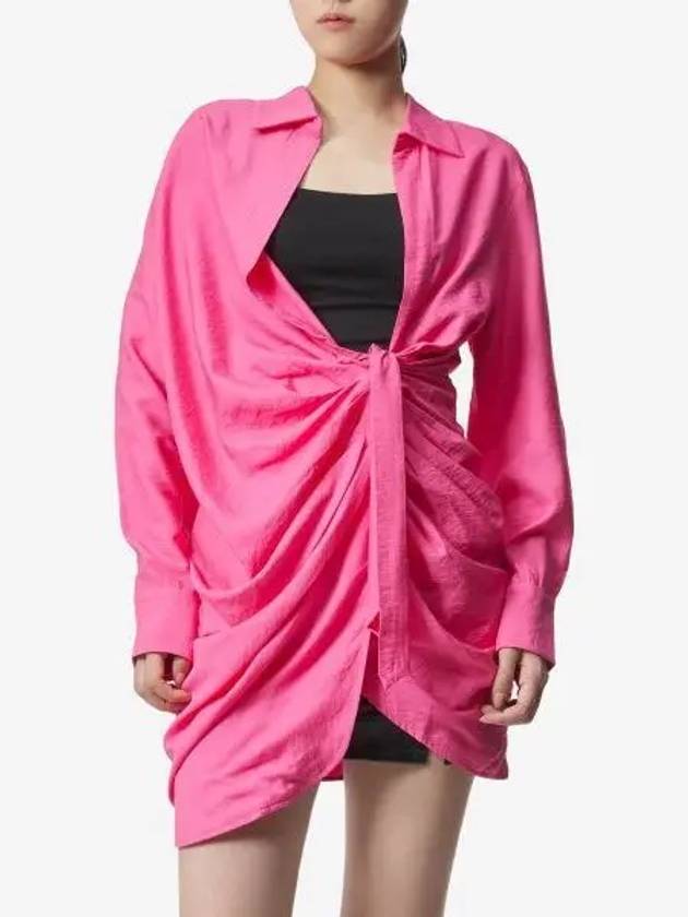 La Robe Bahia Sash Short Dress Fuchsia - JACQUEMUS - BALAAN 2