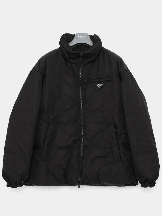 Medium-Length Re-Nylon Down Padded Jacket Black - PRADA - BALAAN 2