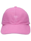 Small Heart Embroidered Logo Ball Cap Pink - AMI - BALAAN 2