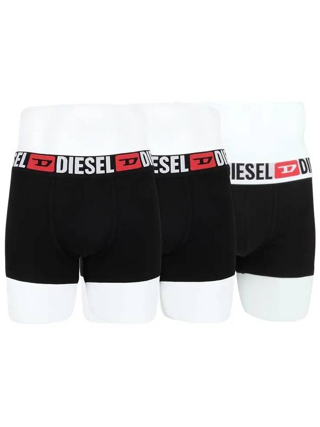 All-Over Waist Logo Band Briefs 3 Pack Black - DIESEL - BALAAN 2