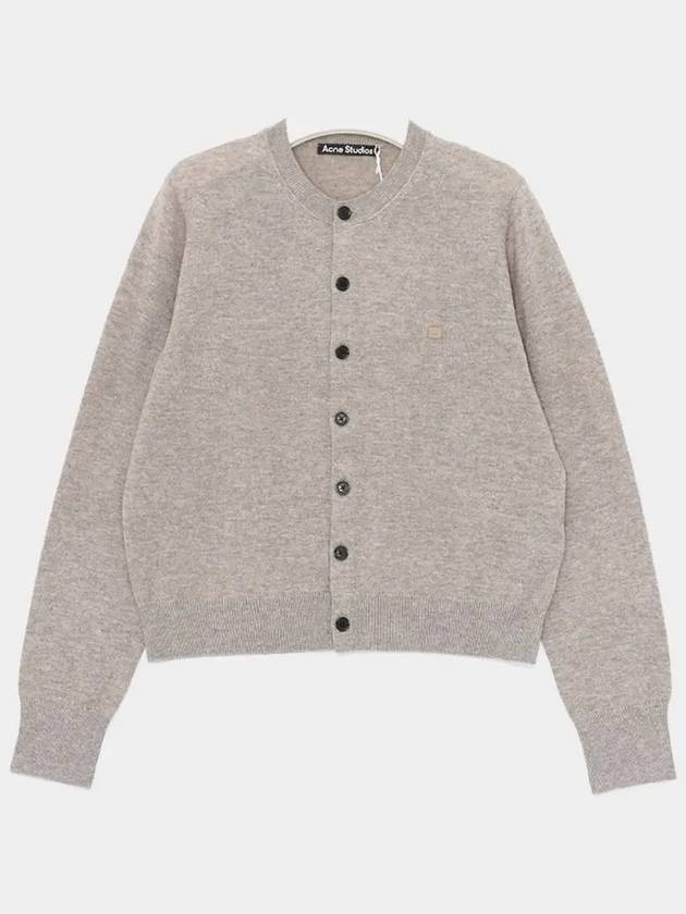 Yak Wool Fitted Fit Cardigan Greige Melange - ACNE STUDIOS - BALAAN 4