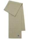 Embroidered Logo Rib Cashmere Scarf Green - BURBERRY - BALAAN 1