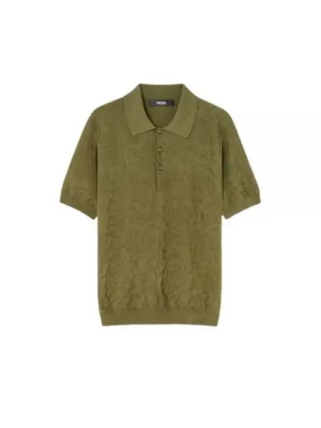 Barocco Knit Polo Shirt Green - VERSACE - BALAAN 2