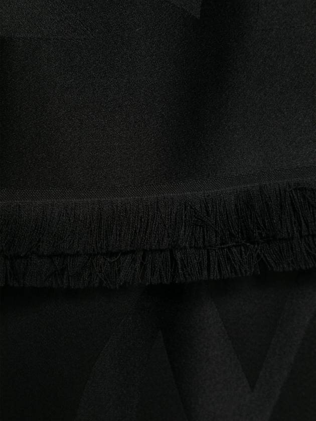 Cassandra Monogram Wool Jacquard Scarf Black - SAINT LAURENT - BALAAN 3