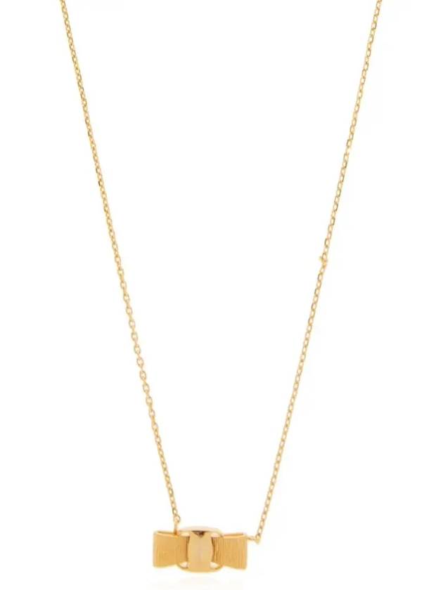 Women's Vara Bow Pendant Necklace Gold - SALVATORE FERRAGAMO - BALAAN 5