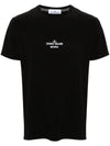 Archivio Cotton Short Sleeve T Shirt Black - STONE ISLAND - BALAAN 1