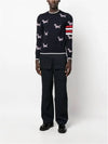 4-Bar Relaxed Hector Pullover Wool Knit Top Navy - THOM BROWNE - BALAAN 7