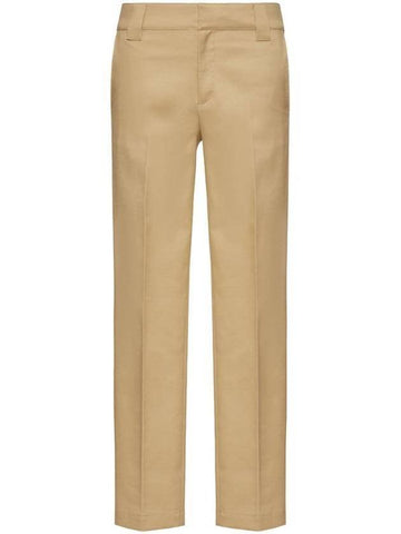 Men's Cotton Gabardine Straight Pants Light Beige - VALENTINO - BALAAN 1