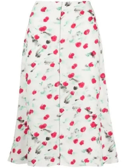 Flower Midi A-Line Skirt White - MARNI - BALAAN 2