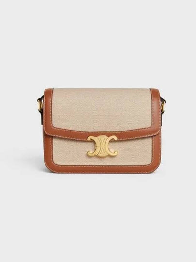 Classic Triomphe Textile Calfskin Bag Cross Bag Natural Tan - CELINE - BALAAN 2