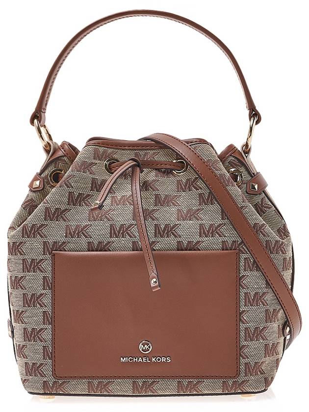 Maeve Logo Bucket Bag Beige Ebony - MICHAEL KORS - BALAAN 2