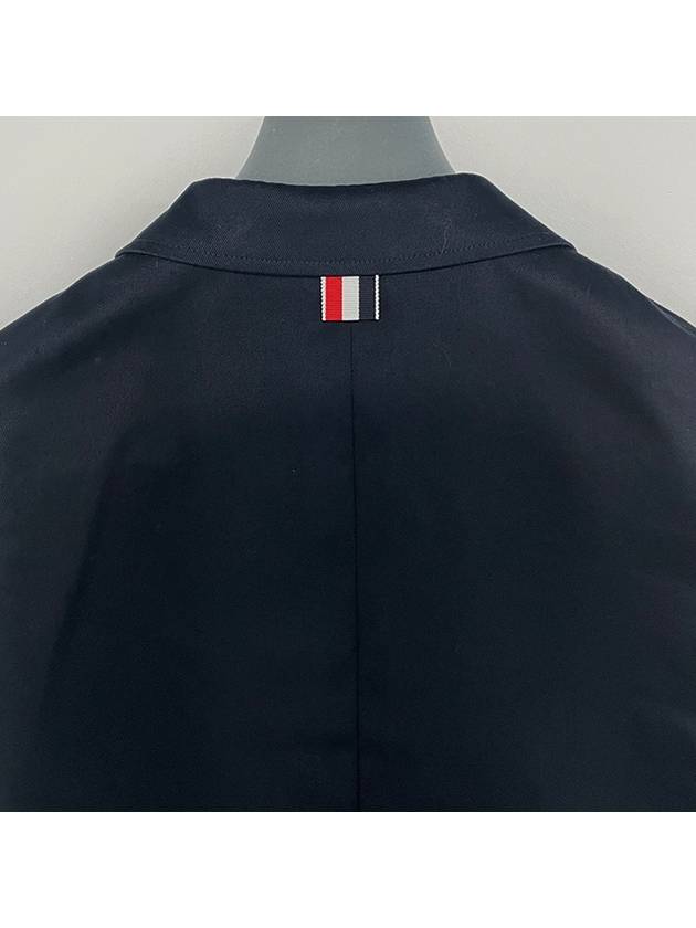 4 Bar Armband Cotton Blazer Jacket Navy - THOM BROWNE - BALAAN 10