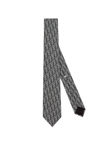 Oblique Pixel Jacquard Silk Tie Grey - DIOR - BALAAN 1