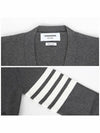 Cotton 4-Bar Milano Classic V-Neck Cardigan Medium Grey - THOM BROWNE - BALAAN 6