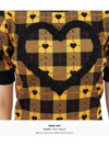 Heart Plaid Print Short Sleeve Knit Top Yellow - ALESSANDRA RICH - BALAAN 9