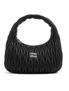 Wander Materasse Nappa Leather Hobo Bag Black - MIU MIU - BALAAN 1