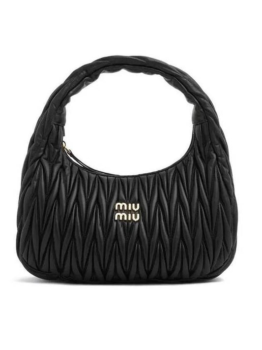 Wander Materasse Nappa Leather Hobo Bag Black - MIU MIU - BALAAN 1