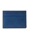 TB Logo Grain Leather Card Wallet Blue - BURBERRY - BALAAN 1