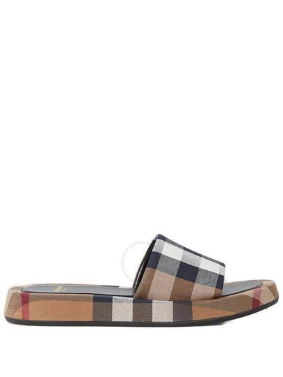 Check Stripe Slippers Brown - BURBERRY - BALAAN 2