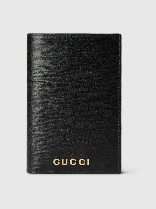 Script Passport Case Black Leather 7955090OP0N1000 - GUCCI - BALAAN 1