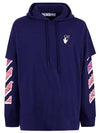 Marker Arrow Layered Hoodie Purple - OFF WHITE - BALAAN 2