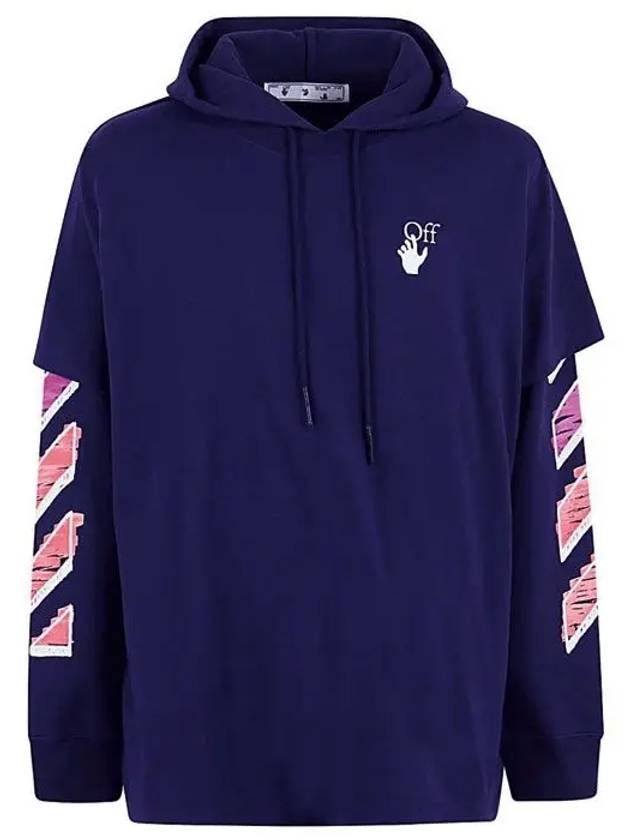 Marker Arrow Layered Hoodie Purple - OFF WHITE - BALAAN 2